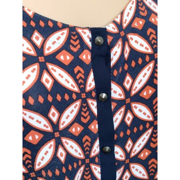 Cato Womens Geometric Design Mini Spike Stud Button Front Top In Size XL - Picture 3 of 8